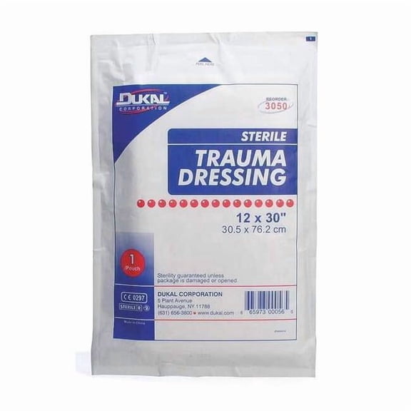 Multi-Trauma Dressing, White, 12in. W, PK50 M240