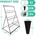 thumbnail image 4 of 4 Layers Flower Display Stand,Metal Plant Rack with 16 Buckets,39.4 In * 59 In * 25.6 In,Moving Florist Bouquet Shelf with 4 Wheels,for Terrace Garden,Living Room,Florist Shop,Black, 4 of 6