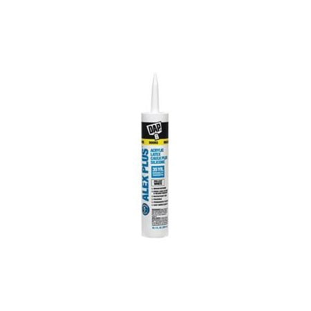 DAP Alex Plus 10.1 oz. White Acrylic Latex Caulk Plus (Best Paintable Silicone Caulk)