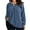 Blue, variant on LANREMON Womens Plus Size Tops Long Sleeve Shirts V Neck Textured Keyhole Gathered Knit Tunic Loose Fall Blouses