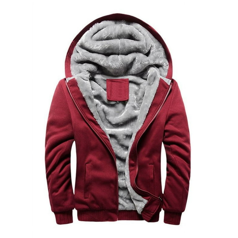 Men’s Combo Color Faux Fur Lined Zip Up Hoodie Men’s Combo Color Faux Fur Lined Zip Up Hoodie