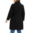 thumbnail image 3 of GRACE & GRANDEUR Manteaux pour Femmes Grande Taille Col Peter Pan Simple Boutonnage avec Poches Trench d'Hiver Long Caban 3X Noir, 3 of 7