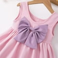 thumbnail image 5 of SGFCWSX Girls Sleeveless Dress Bow Round Neck A-Line Casual Summer Dresses for Kids Pink Size 5-6 Years, 5 of 10