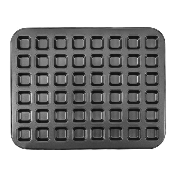LINFANG 48 Cavity Carbon Steel Mini Muffin Pan Nonstick Cupcake Tin Mini Brownie Pan for Cheesecake Cake