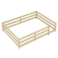 thumbnail image 4 of DreamBuck Full Size Floor Bed, Montessori Floor Bed with Fence, Montessori Bed Full Size, Wood Montessori Floor Bed for Girls, Boys, Natural, 4 of 8