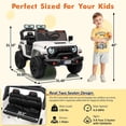 thumbnail image 6 of EastVita 24V Ride On Toys for Big Kids, 4WD 2 Seater Ride On Cars with Remote Control, Adjustable Footwell Electric Vehicle, 3 Speeds, Led Lights, Bluetooth White, 6 of 9