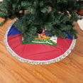 thumbnail image 2 of Christmas Tree Skirt Haitian Flag Xmas Tree Skirt with Tassels Christmas Holiday Decoration 48", 2 of 6