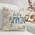 thumbnail image 5 of Blue Fall Maple Leaves Decorative Throw Pillow Covers 20 x 20 Set of 4, Hello Autumn Pumpkin Porch Patio Outdoor Pillowcase, Seasonal Sofa Couch Cushion Case Home Decor, 5 of 6