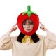thumbnail image 1 of Capucha fotográfica con forma de fruta colorida y brillante, suave felpa, para la cabeza, con apertura para la cara, accesorio para fiesta de disfraces de celebridades de Internet, 1 of 8