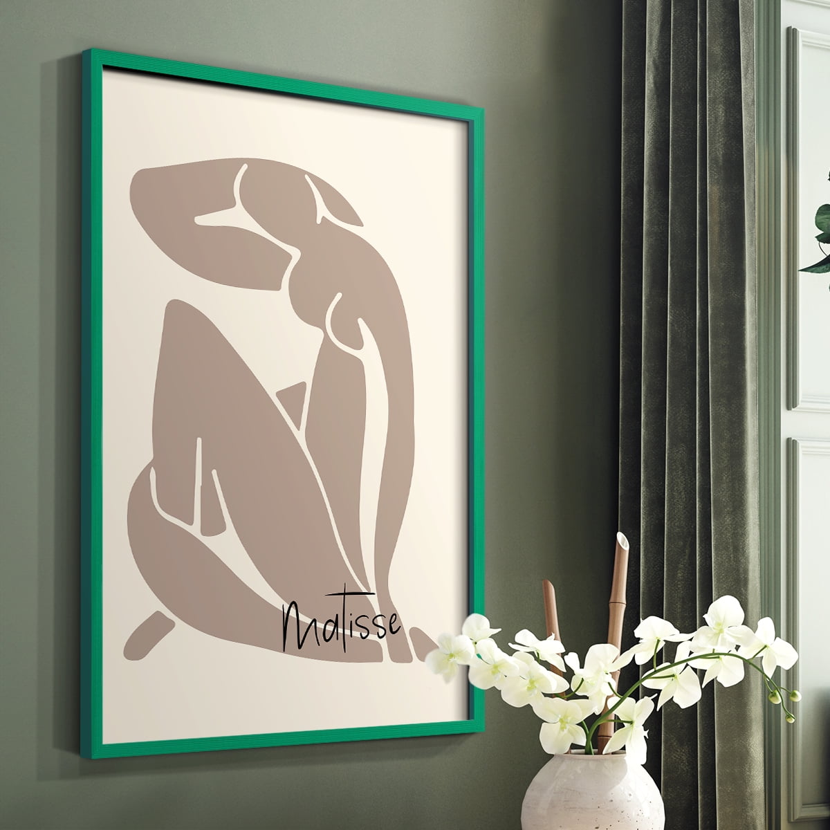 Matisse CCCVIII in Green Solid Wood 8 x 10 Framed Print
