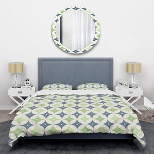Designart 'Retro Geometric Design V' Mid-Century Duvet Cover Set