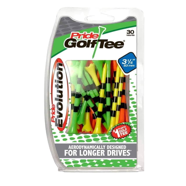 Golf Tees Pride Professional Tee System Evolution, 8,3 cm, plástico, paquete de 30