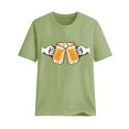 thumbnail image 4 of WREESH Womens Summer Beer Print T-Shirts Oktoberfest Tee Tops Casual Basic Crewneck Short Sleeve Pullover Slim Fit Soft Workout Shirts Olive Green, 4 of 5