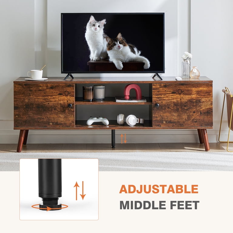 EDX Mid-Century Modern TV Stand with Adjustable Shelf, 60-Inch photo 2