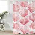 thumbnail image 2 of 54x78 Inch Shower Curtain Decorative Pink Coastal Shell Bathtub Bath Curtains Fabric Waterproof Bathroom Decor Summer Beach Ocean Nautical Small Stall Shower Curtain Set with 12 Hooks, 2 of 6
