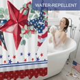 thumbnail image 6 of Independence Day Shower Curtain, 72" x 72", American Flag Eucalyptus Leaf Red Blue Stars Waterproof Bathroom Curtain Washable Shower Curtain Set with 12 Hooks, 6 of 9
