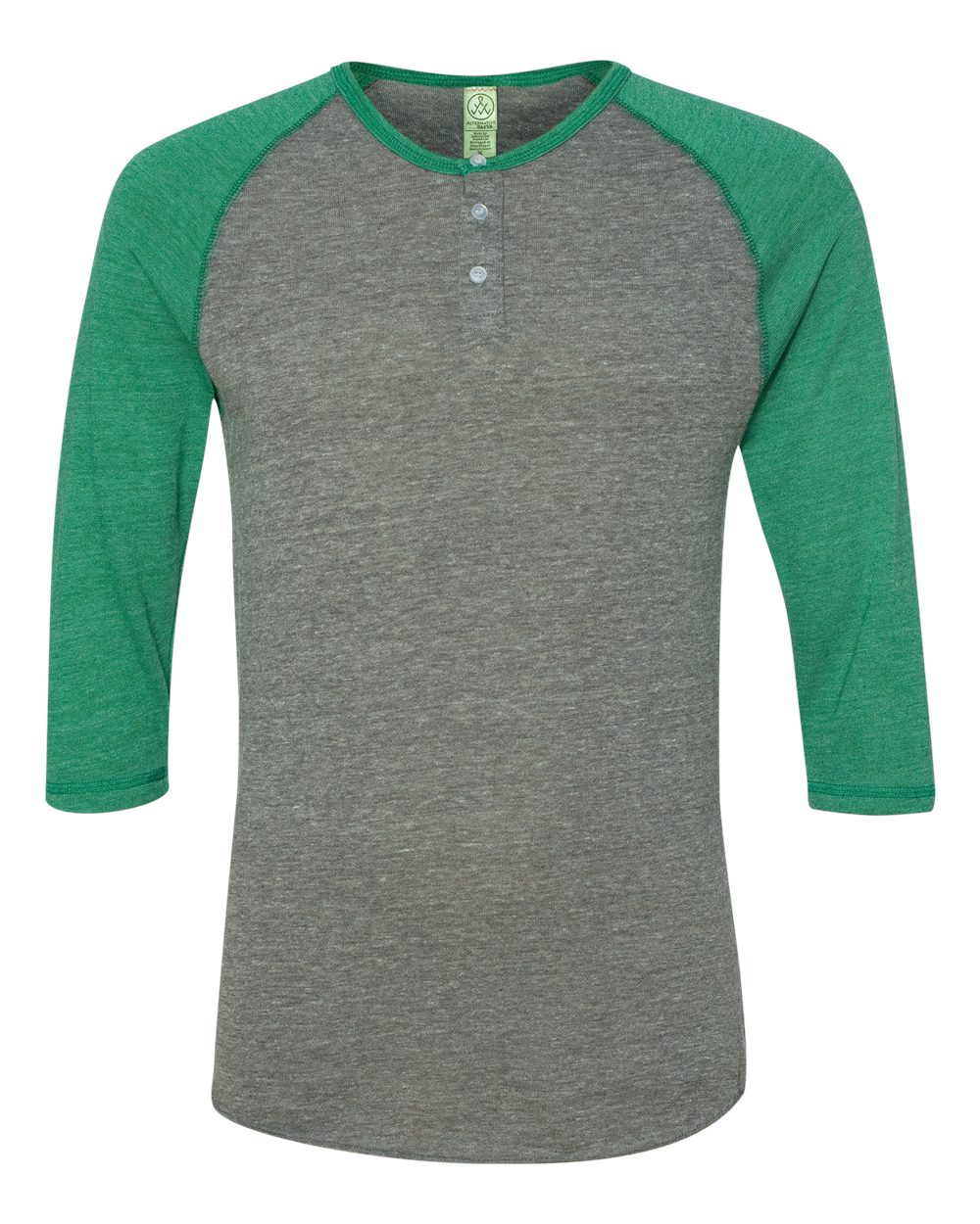 ALTERNATIVE - Alternative 1989 Men's Raglan Henley Shirt - Eco Grey ...