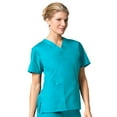thumbnail image 2 of Maevn CORE Women's Classic V-Neck Solid Scrub Top & Full Elastic Band Cargo Scrub Pant Set [XXS - 3XL], 2 of 5