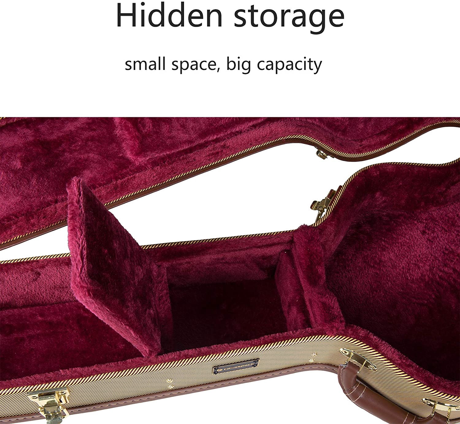 Crossrock Hard Case fits Gibson SG Guitar, Multi-Layer Wood Case, Arch-top Style, Vinyl Tweed