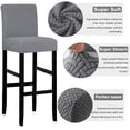 thumbnail image 3 of Housses de Chaise de Comptoir de Pub Réutilisables Housse Extensible Amovible Lavable Ensemble de 2 (86-Argent Gris), 3 of 6