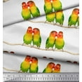 thumbnail image 3 of Soimoi Cotton Voile Fabric Branch & Colorful Parrot Bird Print Fabric by The Yard 42 Inch Wide, 3 of 3