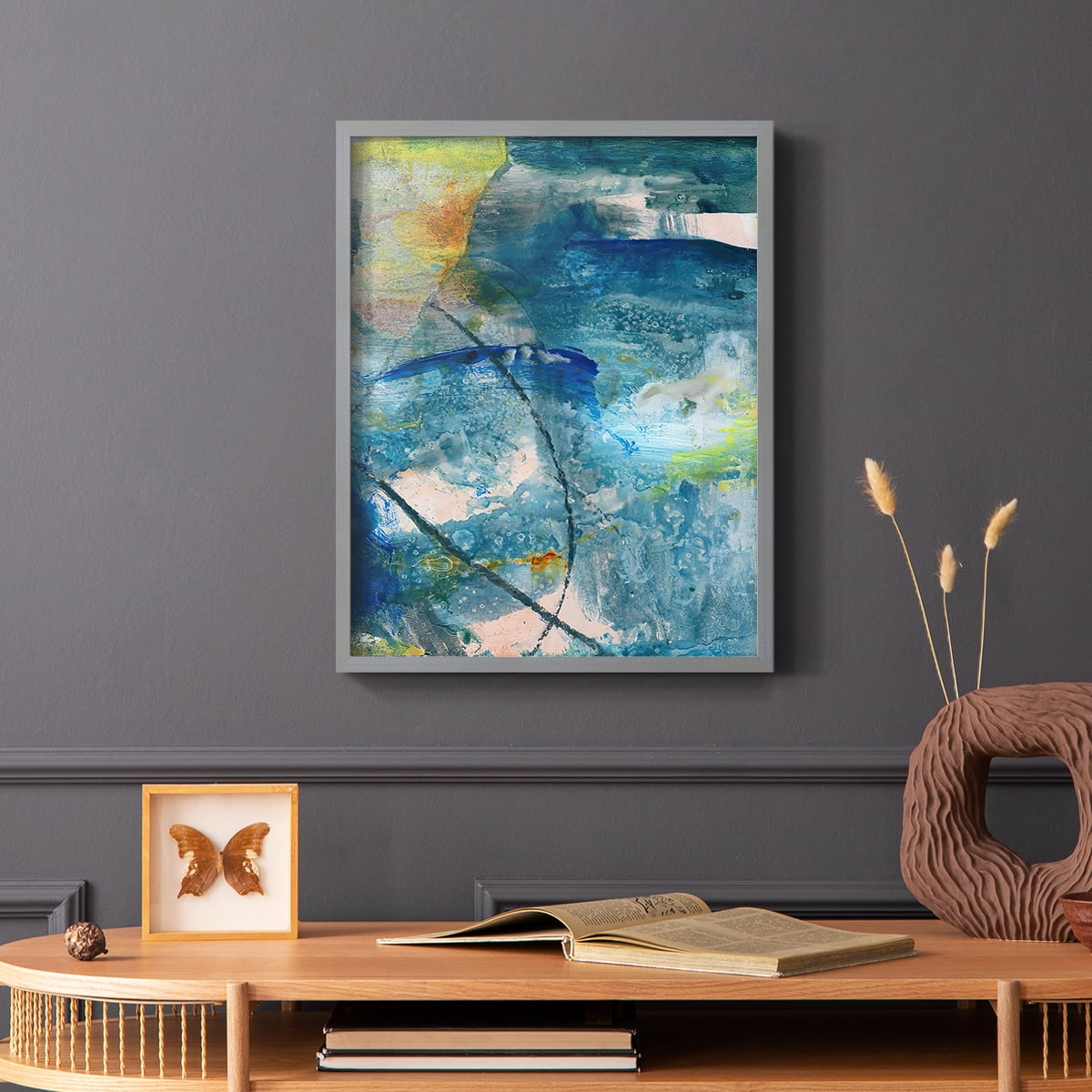 Spring Winds II Framed Print in Gray Solid Wood Framed Print No Nail Hanging