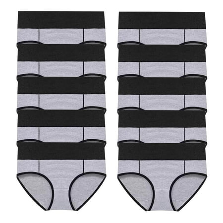 BXJX Womens Cotton Briefs Underwear Packs Plus Size High Waisted Hip Lifting Seamless Underwear Underpants Gray Size 5XL