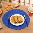 60 Pack 13.5 Inch Round Blue Paper Doilies Disposable Table Mats ...