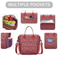 thumbnail image 2 of Red Cartoon Dinosaurs Snowflakes Pattern Womens Lunch Box for Work,Insulated Large Lunch Bag for Tween and Teen,Loncheras Para Mujer,Leakproof Adult Lunch Bag for Work,Beach,Travel,Picnic,Camping, 2 of 7