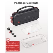EUROA Nintendo Switch 2 Carrying Case compatible with Switch/Switch OLED, 4 in 1 Hard Shell Travel Case with 2 Screen Protector, 4xJoystick Caps & More