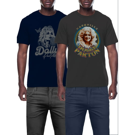 Dolly, Men's & Big Men's Graphic Tee Shirt, Dollywood Microphone, 2-Pack, Sizes S-3XL