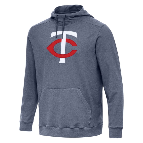 Men's Antigua Heather Navy Minnesota Twins Cloud Pullover Hoodie