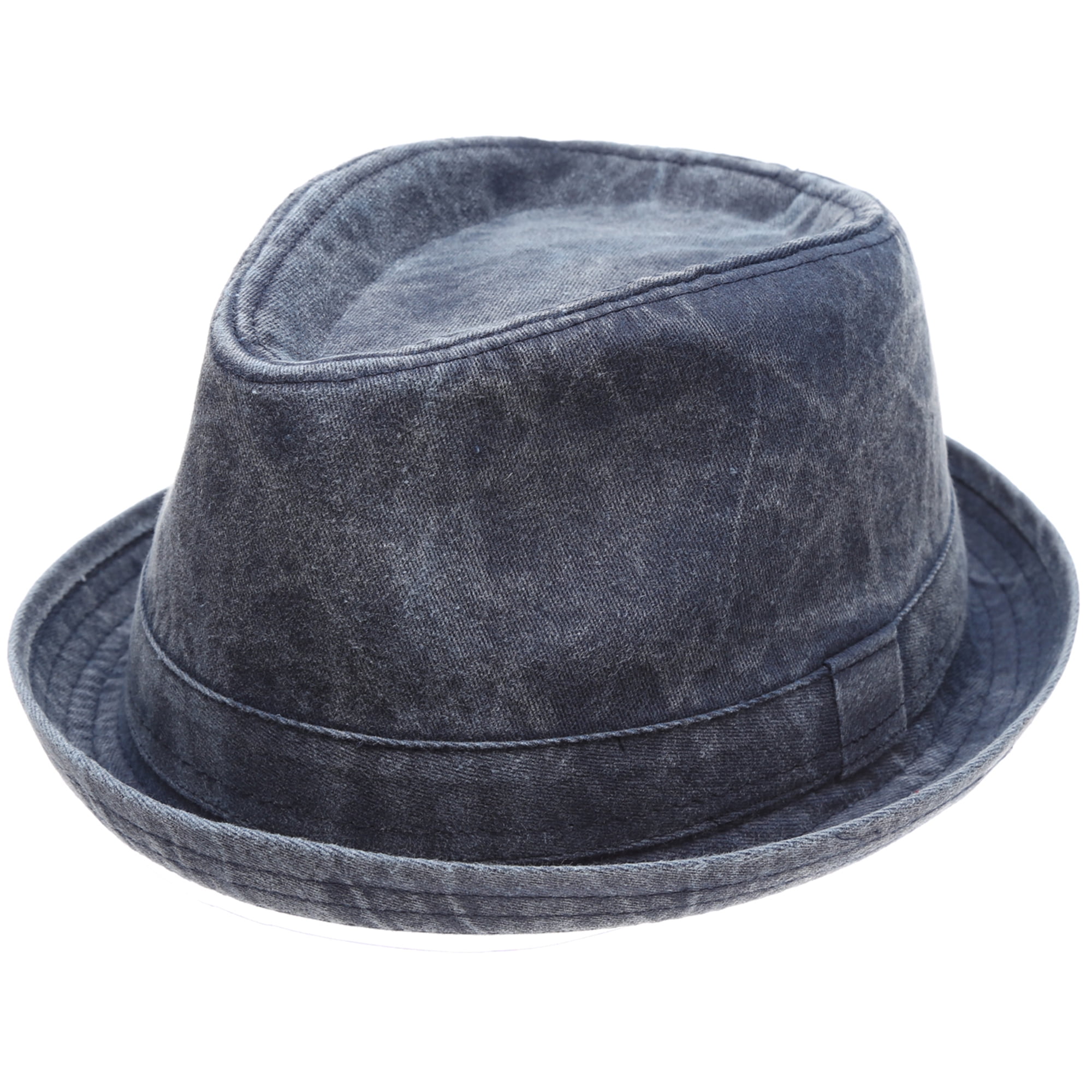 Mirmaru Mens Denim Washed Cotton Casual Vintage Style Fedora Sun Hat