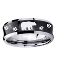 thumbnail image 2 of Bear and Paw 8MM Concave Black Tungsten Men Ring, 2 of 2