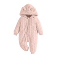 thumbnail image 3 of Toddler Kids Winter Clothes,Cute Warm Solid Color Long Sleeved Zipper Hooded Jumpsuit Rompers,Kids Essentials, 3 of 10