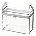 thumbnail image 3 of 1PC 15"×9.4"×12.6" Clear Plastic Storage Box with Zipper, Foldable Waterproof Organizer Bin with Handles(Grey), 3 of 9