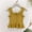 Yellow, variant on Girls Sleeveless Vest Ruffle Hem Button Front Crop Tank Top Ribbed Knit Belly Shirt