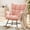 Pink, variant on MAYEERTY Teddy Upholstered Modern Glider Rocker High Backrest Reading Chair for Nursery Bedroom Living Room