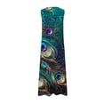 thumbnail image 5 of Kctiaxy Dresses for Women Vintage Printed Sleeveless Maxi Dresses Summer V-Neck A-Line Flowy Floral Dresses Casual Beach Vacation, 5 of 5