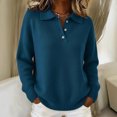 thumbnail image 2 of LEBONYARD Women's Trendy Plus Size Henley Collar Thicken Fleece Solid Color Comfy Long Sleeve Casual Loose Warm Fit Knit Pullover Sweaters,Sizes S-5XL, 2 of 5