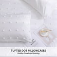 thumbnail image 7 of LUCKYBULL White Tufted Comforter Set 3 Pieces King Size Bedding Set ( 1 Jacquard Lightweight Comforter with 2 Pillowcases), Chenille Dots Soft All Season Down Alternative Comforter Set for Bedding, 7 of 7
