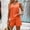 Orange, variant on Hueook Travel Outfits For Women 2 Piece Sets Ladies' Spring/Summer V-neck Casual Solid Color Loose Sleeveless Tank Button Decoration Shorts Set Suits Green M