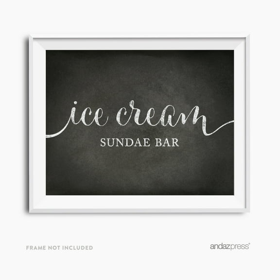 Ice Cream Sundae Bar Vintage Chalkboard Wedding Party Signs