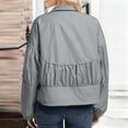 thumbnail image 6 of Dgankt Jackets for Women Lightweight Zip-up Windbreaker Casual Stand Collar Ruched Jacket,Sizes S-2XL, 6 of 7