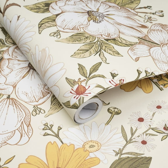 UMIGGEE Flower Wallpaper Daisy Multicolor Peel and Stick Wallpaper Self Adhesive Wall Paper 17.7"x118" Contact Paper for Home Mural Wall Decor Wall Covering Old Furniture Renovation