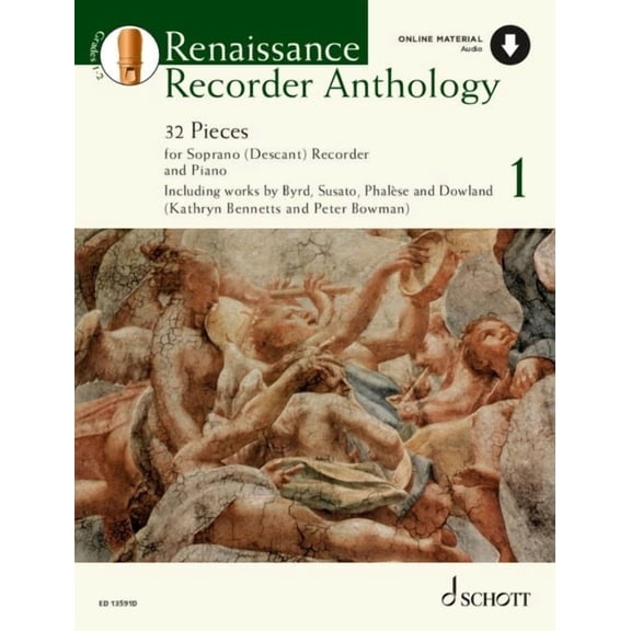 Bowman: Renaissance Recorder Anthology - Volume 1: 32 Pieces for Soprano (Descant) Recorder and Piano Book with Online M, (Paperback)