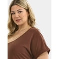 thumbnail image 3 of Terra & Sky Women's Plus Babydoll Knit Dress, Sizes 0X-5X, 3 of 4