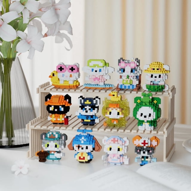 Nuevo interesante dibujos animados creativos lindo mascota gato/perro simulación Mini Micro bloques de construcción juguetes de Navidad