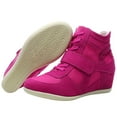 thumbnail image 3 of rismart Women's Formal Wedge Hidden Heel Suede Leather Fashion Sneakers Rose US8.5 8522, 3 of 5
