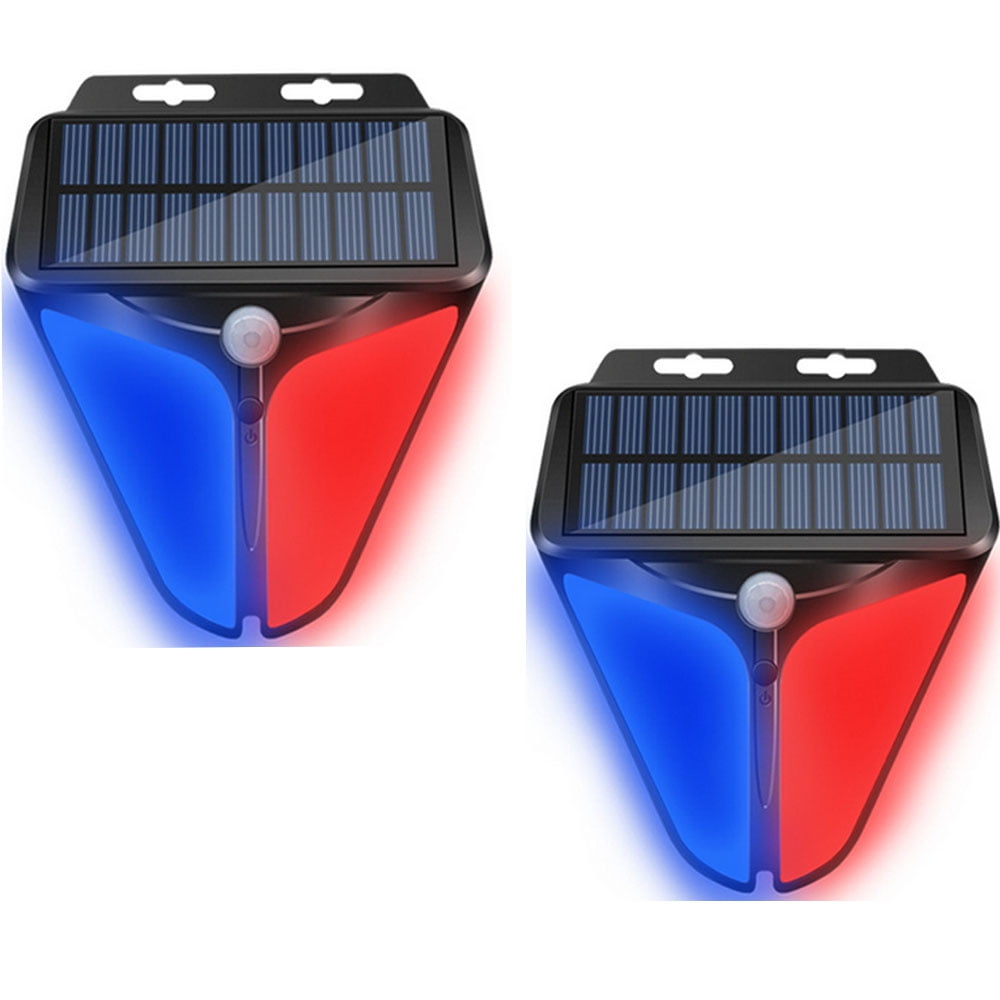 Aolyty Solar Strobe Warning Lights with 90DB Alarm Sound 2 Pack, 4